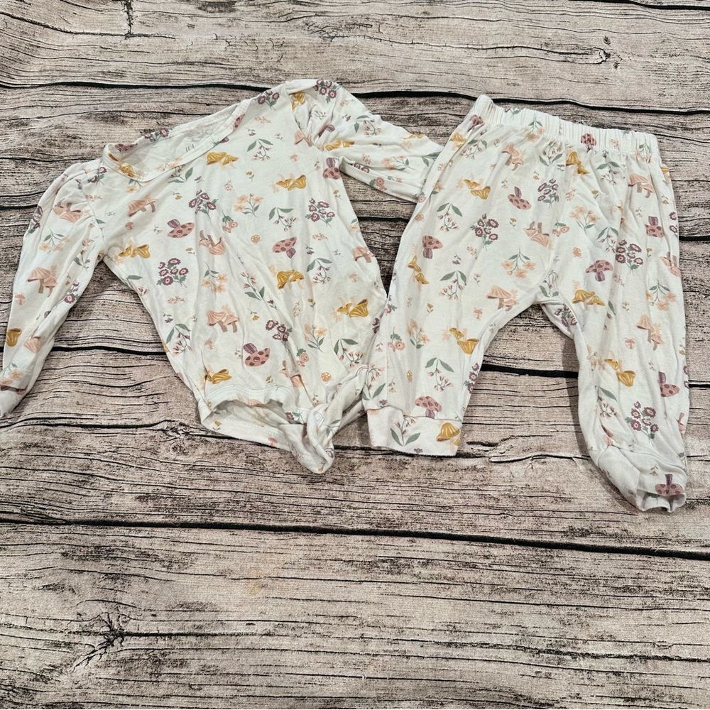 Milkberry Floral Bamboo Matching  outfit Size 3-6